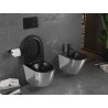 Mexen Lena Rimless WC csésze lassan záródó slim deszkával, duroplast, fekete matt/ezüst - 30224074