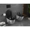 Mexen Lena vas WC Rimless cu capac slim cu închidere lentă, duroplast, negru mat/argintiu - 30224074