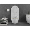 Mexen Lena Rimless WC csésze lassan záródó slim duroplast üléssel, fehér/arany vonal - 30224005