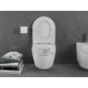 Mexen Lena vas wc Rimless cu capac slim cu închidere lentă, duroplast, alb/linie aurie - 30224005