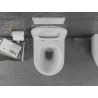 Mexen Lena Rimless WC csésze lassan záródó slim duroplast üléssel, fehér/arany vonal - 30224005