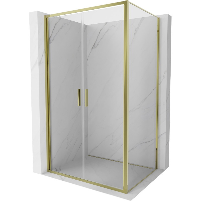 Mexen Exo-B Duo 120 x 75 cm-es, átlátszó, arany nyíló zuhanykabin - 814-120-075-50-00