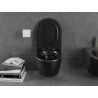 Mexen Lena vas WC fără margini cu capac slim cu închidere lentă, duroplast, mat negru/linie aurie - 30224075