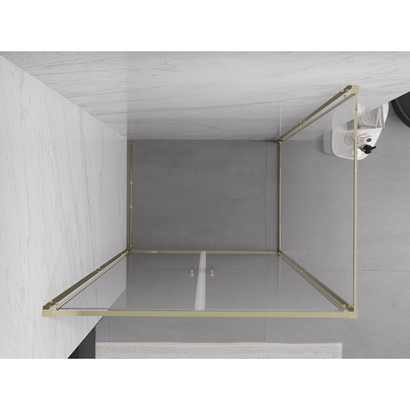 Mexen Exo-B Duo cabina de duș pivotantă 120 x 110 cm, transparentă, aurie - 814-120-110-50-00