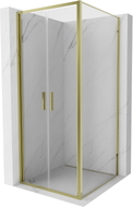 Mexen Exo-B Duo cabină de duș cu ușă batantă 120 x 120 cm, transparent, aurie - 814-120-120-50-00