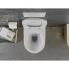 Mexen Lena Rimless wc tálca lassan záródó slim duroplaszt ülőkével, fehér/arany vonalminta - 30224007