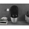 Mexen Lena Rimless WC csésze lassan záródó slimmal, duroplast, fekete matt/ezüst vonal minta - 30224073