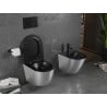 Mexen Lena vas wc Rimless cu capac cu cădere lentă slim, duroplast, negru mat/model argintiu linii - 30224073