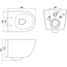 Mexen Lena vas de toaletă Rimless cu capac slim cu închidere lentă, duroplast, Negru mat/aurie model tip linii - 30224077