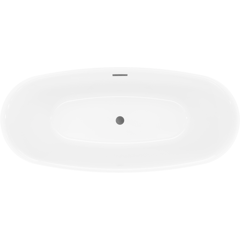 Mexen Luvo Slim cadă de sine stătătoare 170 x 75 cm, albă, preaplin gri metalic periat - 52801707500-66