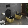 Mexen Lena Rimless WC csésze lassan záródó vékony duroplast üléssel, fekete matt/arany vonal mintázat - 30224077