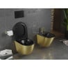 Mexen Lena vas wc fără margini cu capac cu închidere lentă slim, duroplast, negru mat/model auriu linii - 30224077