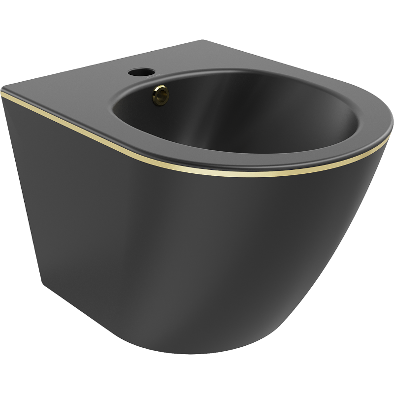 Mexen Lena függesztett bidé, fekete matt/arany vonal - 35224875