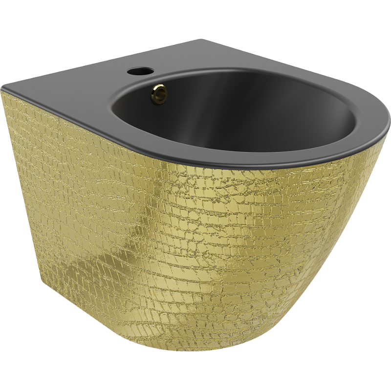 Mexen Lena fali bidé, fekete matt/arany pikkelyminta - 35224878