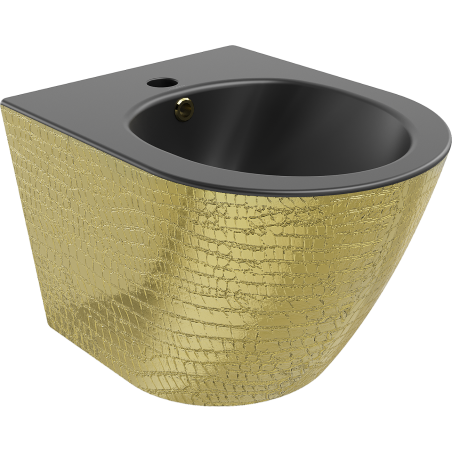 Mexen Lena bideu suspendat, negru mat/model solzi aurii - 35224878