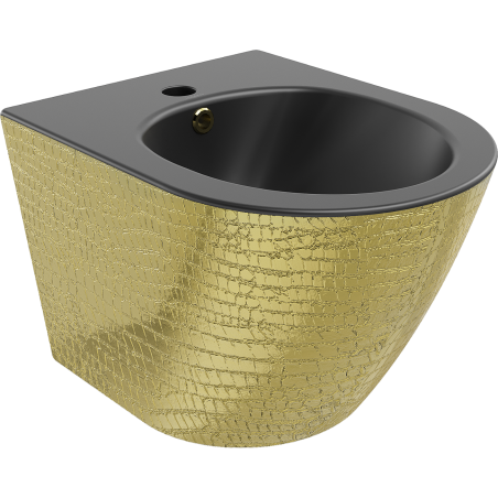 Mexen Lena fali bidé, fekete matt/arany pikkelyminta - 35224878