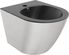 Bidet suspendat Mexen Lena, negru mat/model argintiu linii - 35224873