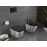 Bidet suspendat Mexen Lena, negru mat/model argintiu linii - 35224873