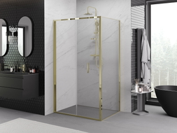 Mexen Exo-F összecsukható zuhanykabin 90 x 120 cm, átlátszó, arany - 816-090-120-50-00