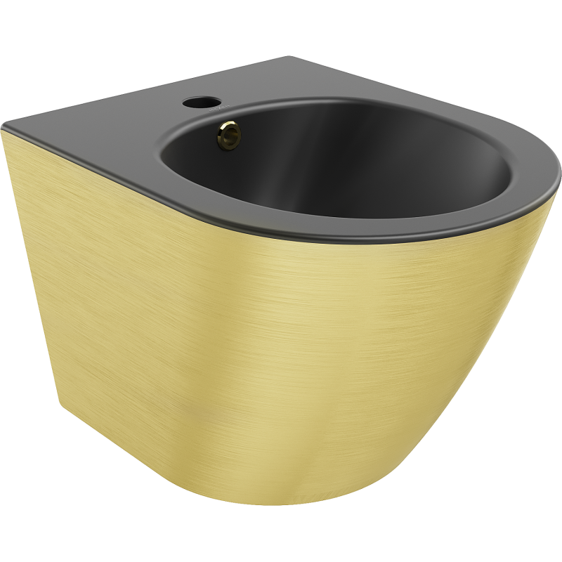 Mexen Lena bideu suspendat, negru mat/motiv auriu linii - 35224877