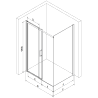 Mexen Omega tolóajtós zuhanykabin 120 x 100 cm, Átlátszó, Króm - 825-120-100-01-00