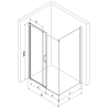 Mexen Omega tolóajtós zuhanykabin 130 x 70 cm, Átlátszó, Króm - 825-130-070-01-00