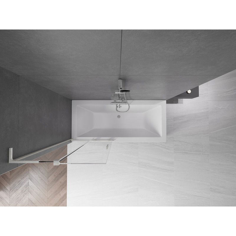 Mexen Velar L paravan de baie cu 2 aripi culisante 80 x 150 cm, transparent, nichel periat - 896-080-003-01-97