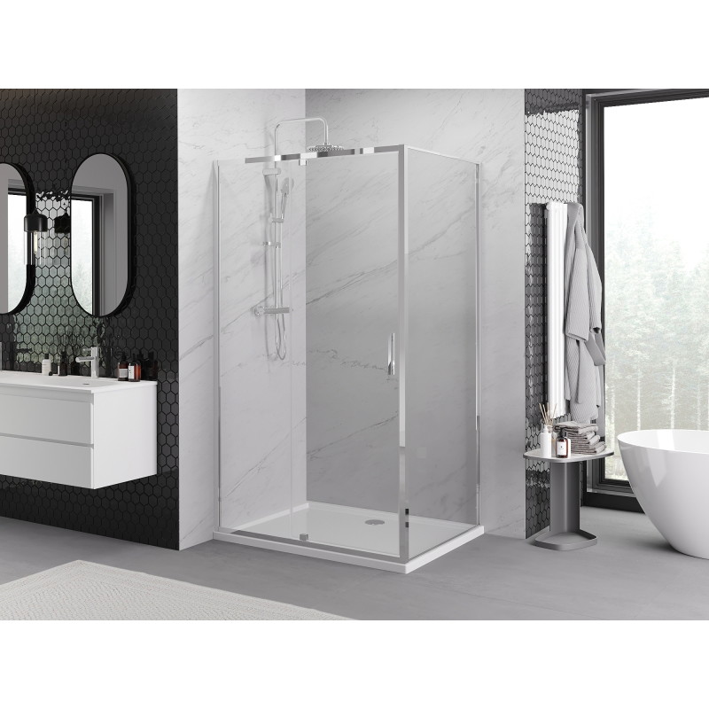 Mexen Exo-R cabină de duș batantă 150 x 110 cm, transparentă, cromată - 819-150-110-01-00