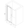 Mexen Omega 110 cm-es tolóajtós zuhanykabin, grafit, króm - 825-110-000-01-40