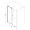 Mexen Omega ușă de duș culisantă 140 cm, Grafit, Crom - 825-140-000-01-40
