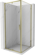 Mexen Exo-R 120 x 120 cm-es nyíló zuhanykabin, átlátszó, arany - 819-120-120-50-00
