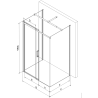 Mexen Omega zuhanykabin 3-oldalas, tolhatós 130 x 100 cm, átlátszó, króm - 825-130-100-01-00-3S