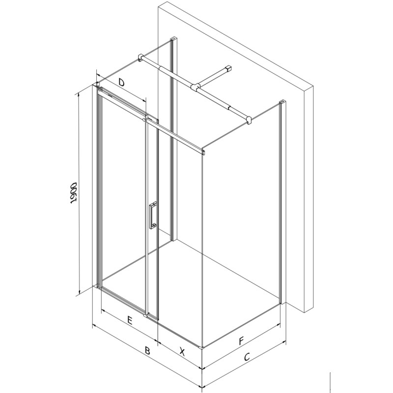 Mexen Omega-3S cabina de duș cu 3 pereți, glisantă 120x100 cm, transparentă, crom + cadă Flat - 825-120-100-01-00-3s-4010