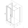 Mexen Omega-3S cabina de duș 3-pereți, glisantă 100x90 cm, transparent, crom + cadă de duș Flat - 825-100-090-01-00-3s-4070