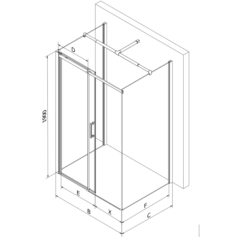 Mexen Omega-3S cabină de duș 3-perete, glisantă 100x100 cm, transparentă, crom + cadă Flat - 825-100-100-01-00-3s-4070