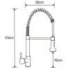 Mexen Clara baterie de bucătărie, Neagră - 670501-70