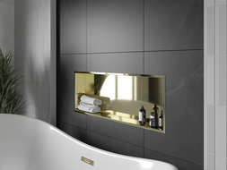 Mexen X-Wall-R fürdőszoba süllyesztett polc kerettel 90 x 30 cm, Arany - 1950903010