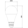 Mexen Nova LED izzó E27, A60, 5W, Meleg - 3000K, 525 lm - L100-E27-0530-01