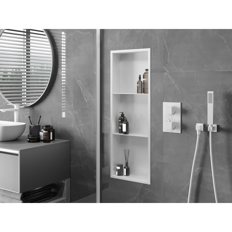 Mexen X-Wall-R fülkes polc gallérral és polccal 90 x 30 cm, fehér - 1920903010S