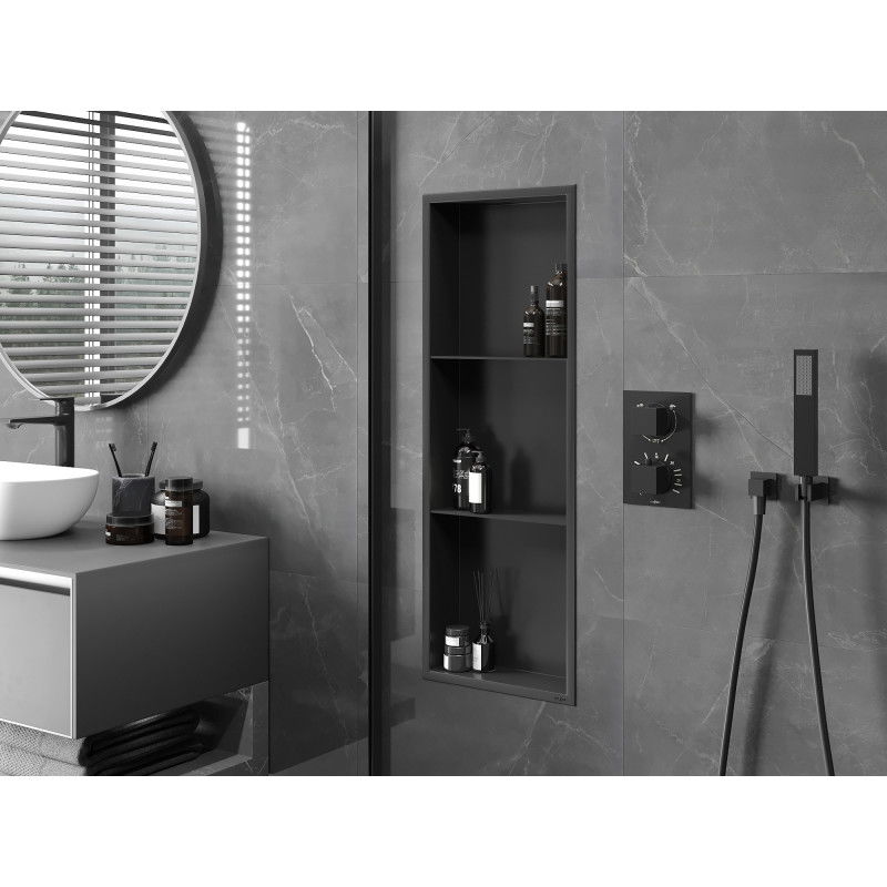 Mexen X-Wall-R raft nativ cu flanșă și raft 90 x 30 cm, negru - 1970903010S