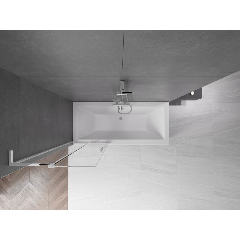 Mexen Velar L fürdőkád paraván 2-szárnyú tolóajtós 75 x 150 cm, átlátszó, króm - 896-075-003-01-01