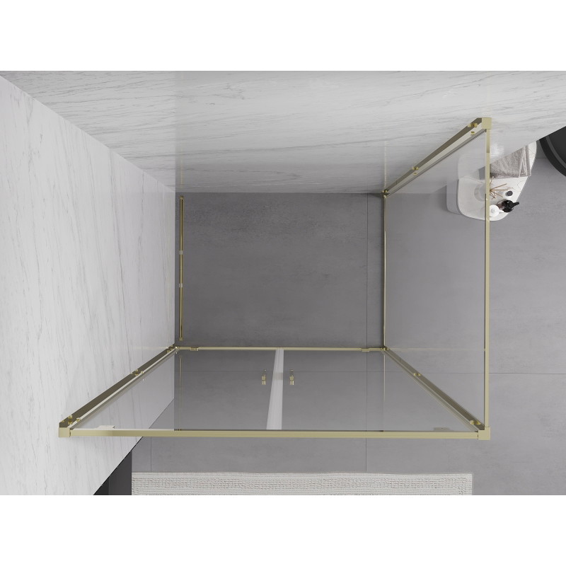 Mexen Exo-BR Duo cabină de duș batantă 110 x 85 cm, transparentă, aurie - 8182-110-085-50-00