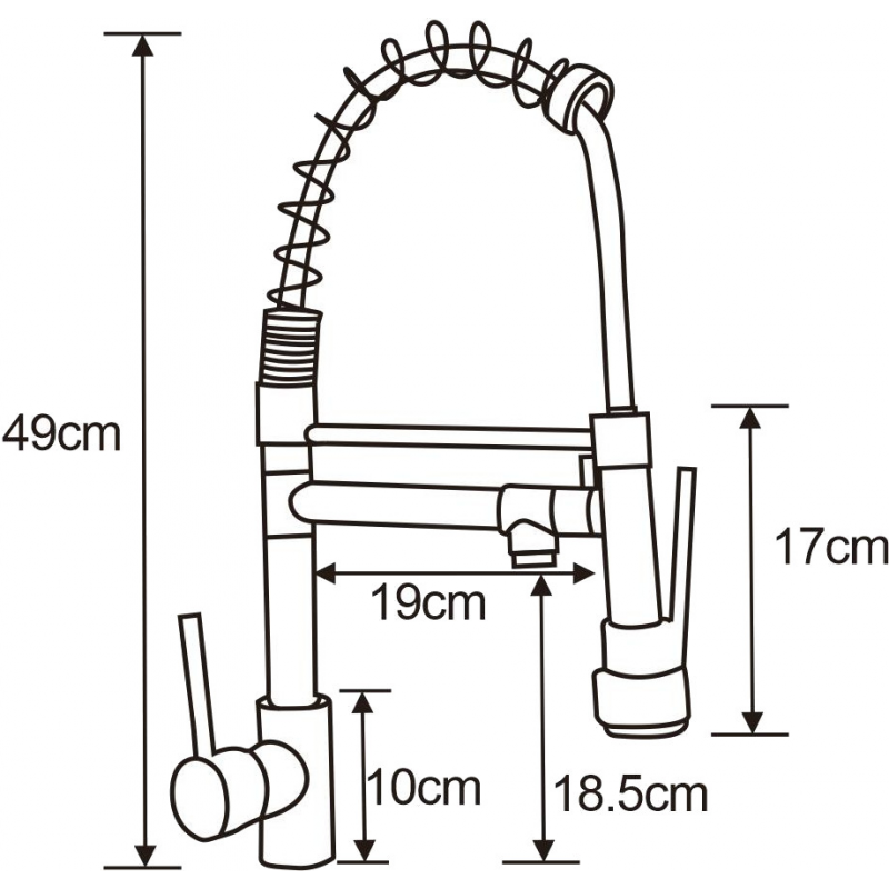 Mexen Corina baterie de bucătărie, Aurie - 670601-50