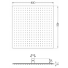 Mexen Slim fejzuhany 40 x 40 cm, Fekete - 79140-70