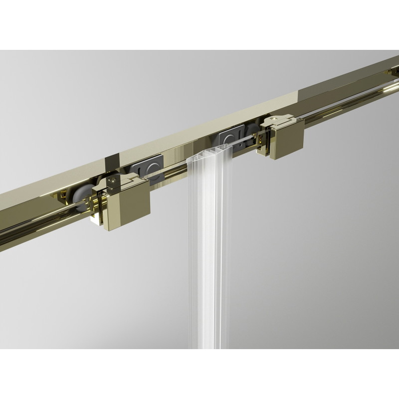 Mexen Exo-S cabină de duș glisantă 140 x 110 cm, transparentă, aurie - 8151-140-110-50-00