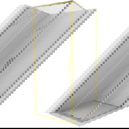 Mexen Exo 120 x 120 cm-es toló zuhanykabin, átlátszó, arany - 8151-120-120-50-00