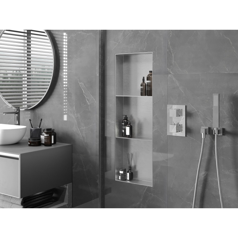 Mexen X-Wall-NR fül nélküli fülke polc 90 x 30 cm, inox - 1911903010S