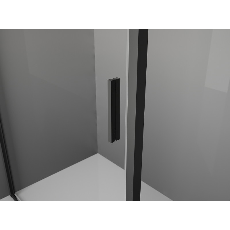 Mexen Exo-S 180 x 80 cm-es tolóajtós zuhanykabin, áttetsző, fekete - 8151-180-080-70-00