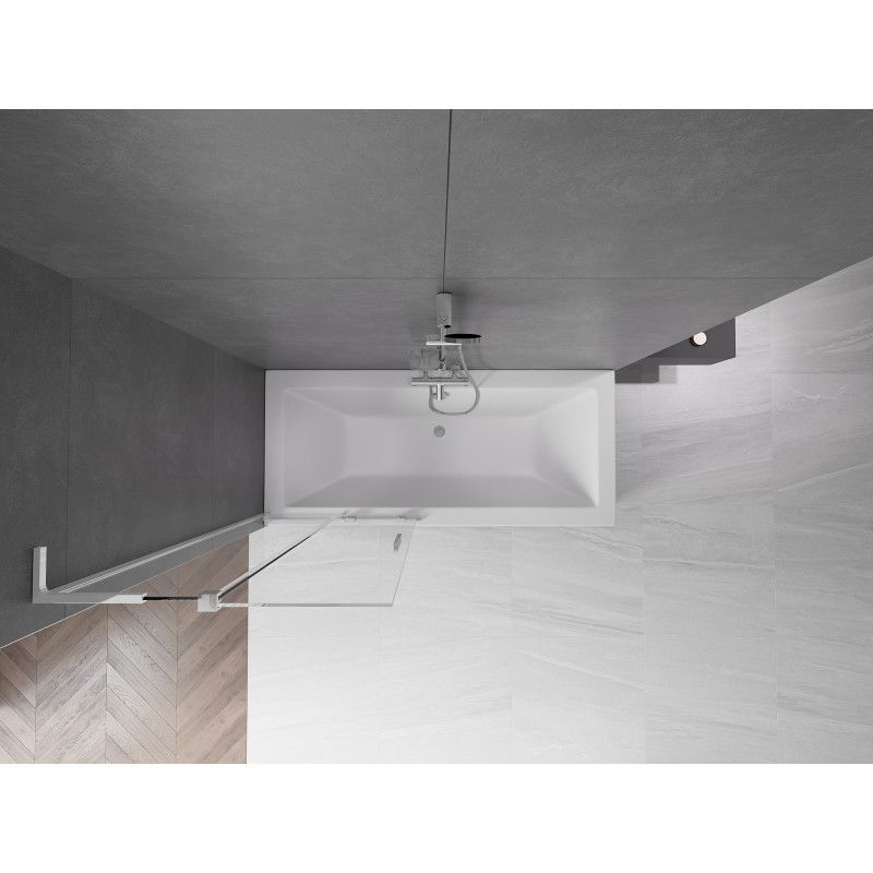 Mexen Velar L kétszárnyú, toló fürdőkádparaván 85 x 150 cm, átlátszó, króm - 896-085-003-01-01