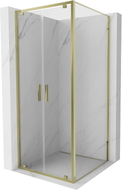 Mexen Exo-BR Duo 120 x 120 cm-es nyíló zuhanykabin, átlátszó, arany - 8182-120-120-50-00